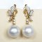 Approx. 14.62 - 14.77 mm, South Sea Pearl, Butterfly Stud Dangle Earrings