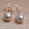 Approx. 8.49 - 8.65 mm, Akoya Pearl [Cherry Blossom], Stud Earrings