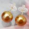 Approx. 11.03 - 11.95 mm, South Sea Pearl [Gold Mine I], Stud Earrings