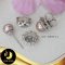 ต่างหู Jacket ดอกเดซี่ประดับพลอยแท้ White Topaz มุกน้ำจืดคัดเกรด สีโอลด์โรส ทรงซาลาเปา ขนาด 7.5 mm เกรด AA ตัวเรือนเงินแท้ 92.5 ชุบทองคำขาว ประดับพลอยแท้ White Topaz / E846 / 3.2.64