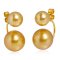 Approx. 9.0 - 13.0 mm, South Sea Pearl [Gold Mine I], Twin-Pearl Curve Earrings