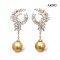 Approx. 13.0 mm, Gold South Sea Pearl, "Jewelry of The Royal Family: Princes Kate Middleton" Dangle Pearl Stud Earrings