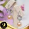 ต่างหู Latch Back ห่วงใหญ่ห้อยมุกแท้ มีฟังค์ชั่นถอดได้ / LZFN-A057