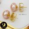 ต่างหูมุกติดหูทับหลัง Tutu มุกน้ำจืดคัดเกรด สีม่วง ทรงซาลาเปา ขนาด 8.8-9 mm เกรด AA+ ตัวเรือนเงินแท้ 92.5 ชุบทอง / E904 / 10.2.64