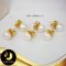 ต่างหูมุกติดหูทับหลัง Tutu มุกน้ำจืดคัดเกรด สีขาว ทรงซาลาเปา ขนาด 8 - 8.5 mm เกรด AA+ ตัวเรือนเงินแท้ 92.5 ชุบทอง / E906 / 10.2.64