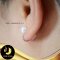 ต่างหูมุกหนีบหู Ear Clip มุกน้ำจืดเกรดพรีเมี่ยม สีขาว ขนาด 6.5-7 mm เกรด AAA ตัวเรือนเงินแท้ ชุบทองคำขาว / E770