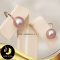 ต่างหูมุกหนีบหู Ear Clip มุกน้ำจืดเกรดพรีเมี่ยม สีม่วง ขนาด 7.5-8 mm เกรด AAA ตัวเรือนเงินแท้ ชุบทองคำขาว / E771