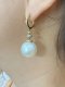 (PSL) Approx. 15.8 mm, Aurora Phoenix, Diamond Dangle Earrings