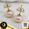 ต่างหู Stud ติดหูไข่มุกน้ำจืดคัดเกรดพิเศษ สีพีช ทรงซาลาเปา ขนาด 7.5-8 mm เกรด AA+ ตัวเรือนต่างหู Stud ทับหลัง Lollipop Gold Filled 14k / 23.6.64