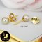 ต่างหู Stud ติดหูมุกเม็ดเดี่ยว มุก Akoya น้ำเค็มคัดเกรด สีเหลืองทอง ทรงกลม ขนาด 6.5 mm เกรด AA+ ตัวเรือนเงินแท้ 92.5 ชุบทอง / ตก027 / 7.3.64