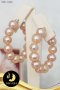 ต่างหูห่วง (Hoops) มุกล้วน มี Function สามารถถอดมุกออกได้ทุกเม็ด มุกน้ำจืดคัดเกรด สีพีช ทรงกลมออกไข่ ขนาด 8-9 mm เกรด AA ตัวเรือนห่วง เงินแท้ 92.5 ชุบทองคำขาว / ตก029 / 7.3.64