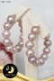 ต่างหูห่วง (Hoops) มุกล้วน มี Function สามารถถอดมุกออกได้ทุกเม็ด มุกน้ำจืดคัดเกรด สีม่วง ทรงกลมออกไข่ ขนาด 8-9 mm เกรด AA ตัวเรือนห่วง เงินแท้ 92.5 ชุบทองคำขาว / ตก030 / 7.3.64