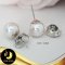 ต่างหู Stud ติดหูมุก Edison เม็ดเดี่ยว มุก Edison น้ำจืดคัดเกรด สีขาว ทรงกลม ขนาด 10 mm เกรด AA ตัวเรือนต่างหู Stud เงินแท้ 92.5 ชุบทองคำขาว / ตก040 / 10.3.64