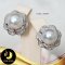 ต่างหู Stud มุกดอกมะลิซ้อนประดับเพชร มุก South Sea สีขาว - White Silver ทรงกลม ขนาด 12 mm เกรด AA+ ตัวเรือนต่างหูเงินแท้ 92.5 ชุบทองคำขาว ประดับเพชร CZ / 17.3.64
