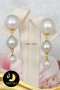 ต่างหูห้อย มุก Edison  3 เม็ด ไล่ขนาด (ใหญ่-เล็ก) มุก Edison น้ำจืดคัดเกรด สีขาว ทรงกลม ขนาด 13-6 เกรด AA+ ตัวเรือนต่างหูเงินแท้ 92.5 ชุบทอง / 4.4.64