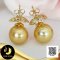 ต่างหู Stud ทับหลังแป้นพยุงฉลุลายหัวใจ มุก South Sea น้ำเค็มคัดเกรด สีทอง-Middle Gold ทรงกลม ขนาด 12 mm เกรด AA ตัวเรือนก้านและแป้นพยุงหลังฉลุลายหัวใจ เงินแท้ 92.5 ชุบทอง / 24.3.64