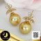 ต่างหู Stud ทับหลังแป้นพยุงฉลุลายหัวใจ มุก South Sea น้ำเค็มคัดเกรด สีทอง-Middle Gold ทรงกลม ขนาด 12 mm เกรด AA ตัวเรือนก้านและแป้นพยุงหลังฉลุลายหัวใจ เงินแท้ 92.5 ชุบทอง / 24.3.64