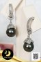 ต่างหู Jacket ส่วนห้อยปีกผีเสื้อห้อยมุกตาฮิติน้ำเค็มคัดเกรด สีดำ ทรงกลม ขนาด 9 mm เกรด AA+ ตัวเรือนต่างหู Latch Back และส่วนห้อย Jacket ถอดออกได้ เงินแท้ 92.5 ประดับพลอยแท้ White Topaz 0.8 ct / 4.4.64