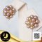 ต่างหู Cluster ไข่มุกกระจุกประดับพลอยแท้ Citrine 0.9 ct ไข่มุกน้ำจืดคัดเกรด สีม่วง-มัลติคัลเลอร์ ทรงกลม ขนาด 3.5-4 mm เกรด AAA ตัวเรือนต่างหู Cluster เงินแท้ 92.5 ชุบทองคำขาว ประดับพลอยแท้ Citrine 0.9 ct. / 25.4.64