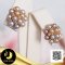 ต่างหู Cluster ไข่มุกกระจุกประดับพลอยแท้ Citrine 0.9 ct ไข่มุกน้ำจืดคัดเกรด สีม่วง-มัลติคัลเลอร์ ทรงกลม ขนาด 3.5-4 mm เกรด AAA ตัวเรือนต่างหู Cluster เงินแท้ 92.5 ชุบทองคำขาว ประดับพลอยแท้ Citrine 0.9 ct. / 25.4.64
