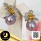 ต่างหูไข่มุก Ripple Pearl ใบไม้ประดับเพชร 2 สี ไข่มุก Ripple Pearl น้ำจืดคัดเกรด สีม่วง ทรงบารอก ขนาด 11 mm เกรด AA+ ตัวเรือนใบไม้เงินแท้ 92.5 ชุบทองคำขาว ประดับเพชร CZ 2 สี / 28.4.64