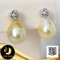 ต่างหู stud ติดหูพลอยแท้ White Topaz ฝังหุ้มทรงกลม ไข่มุก South sea น้ำเค็มคัดเกรด สีทอง ทรงหยดน้ำ-บารอก ขนาด 9-10 mm เกรด AA+ ตัวเรือนต่างหู เงินแท้ 92.5 ชุบทองคำขาว / 5.5.64