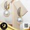ต่างหู Latch Back ลิ่มโค้งประดับพลอยแท้ ห้อยไข่มุก South sea น้ำเค็มคัดเกรด สีขาว-White Silver ทรงเกือบกลม-กลม ขนาด 10-11 mm เกรด AA+ ตัวเรือนต่างหู Latch Back เงินแท้ 92.5 ชุบทอง ประดับพลอยแท้ White Topaz / 12.5.64