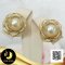 ต่างหูไข่มุกกุหลาบ ประดับเพชร ไข่มุก South Sea น้ำเค็มคัดเกรด สีทอง-Light Gold ทรงกลม ขนาด 11 mm เกรด AA+ ตัวเรือนต่างหูดอกกุหลาบ เงินแท้ 92.5 ชุบทอง ประดับเพชร CZ / 23.5.64
