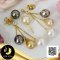 ต่างหู Jacket มุกเม็ดเดี่ยว Stud ติดหู ส่วนห้อยพลอยแท้ White Topaz สร้อยโซ่สามสายมุกเล่นระดับถอดได้ มุก South Sea และ ตาฮิติน้ำเค็มคัดเกรด สีมัลติคัลเลอร์ ทรงกลม-บารอก ขนาด 8-9 mm เกรด AA-AA+ ตัวเรือนเงินแท้ 92.5 ชุบทอง ประดับพลอยแท้ White Topaz / 30.5.64