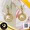[GIA] ต่างหูกิ่งมะกอกประดับเพทาย ห้อยไข่มุก South Sea น้ำเค็มคัดเกรด สีทอง ทรงเกือบกลม ขนาด 14 mm เกรด AA+ ไข่มุกผ่านการตรวจรับรองคุณภาพจาก สถาบัน GIA ตัวเรือนต่างหูกิ่งมะกอก ทองแท้ 18K ประดับพลอยแท้เพทาย / 23.5.64