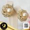 ต่างหู Stud มุกดอกมะลิซ้อนประดับเพชร มุก South Sea สีทอง ทรงซาลาเปา ขนาด 12 mm เกรด AA+ ตัวเรือนต่างหูเงินแท้ 92.5 ชุบทอง ประดับเพชร CZ / 23.5.64