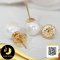 ต่างหู Stud ติดหูไข่มุก Edison น้ำจืดคัดเกรด สีขาว ทรงกลม ขนาด 7.5 mm เกรด AAA ตัวเรือนต่างหู Stud และทับหลัง Lollipop Gold Filled 14K / 2.6.64