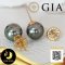[GIA] ต่างหู Stud ติดหูไข่มุกตาฮิติน้ำเค็มคัดเกรด สีดำ ทรงกลม ขนาด 8 mm เกรด AA [ไข่มุกผ่านการตรวจรับรองคุณภาพจาก สถาบัน GIA (code: 0219-0262 / 1,701)] ตัวเรือนก้านต่างหู Stud และทับหลัง Lollipop เล็ก Gold Filled 14K / 6.6.64