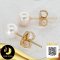 ต่างหู Stud ติดหูไข่มุกเดี่ยว ไข่มุก Akoya น้ำเค็มคัดเกรด สีขาว ทรงกลม ขนาด 5 mm เกรด AA+ ตัวเรือนต่างหู Stud Gold ทับหลังผีเสื้อ Gold Filled 14K / 28.7.64