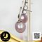 ต่างหู Stud ทรงกระเบนกลมพ่นทราย ห้อยมุก Ripple Pearl สีม่วง ทรงบารอก ขนาด 10-11 mm เกรด AA ตัวเรือนเงินแท้ 92.5 ชุบทองคำขาว พ่นทราย / 4.7.64