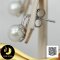 ต่างหูกิ่งเพชร ประดับไข่มุก Edison น้ำจืดคัดเกรด สีขาว ทรงกลม ขนาด 7.5-8 mm เกรด AAA ตัวเรือนต่างหู Stud เงินแท้ 92.5 ชุบทองคำขาว ประดับเพชร CZ / 30.6.64