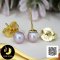ต่างหู Stud ติดหูไข่มุกน้ำจืดเม็ดเดี่ยว ไข่มุกน้ำจืดคัดเกรด สีม่วง ทรงกลม ขนาด 5 mm เกรด AAA ตัวเรือนต่างหู Stud เงินแท้ 92.5 ชุบทอง / 4.7.64