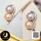 ต่างหูถั่วลิสง ไข่มุก Twin pearl  ไข่มุกน้ำจืดคัดเกรด สีมัลติ ม่วง-พีช ทรงซาลาเปา ขนาด 5-6 mm เกรด AA+ ตัวเรือนต่างหูเงินแท้ 92.5 ชุบทองคำขาว / 4.7.64