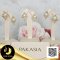 ต่างหู Stud หอยสังข์ ไข่มุก Edison น้ำจืดคัดเกรด สีขาว ทรงกลม ขนาด 10-10.5 mm เกรด AA ตัวเรือนต่างหู Stud หอยสังข์ ไข่มุก เงินแท้ 92.5 ชุบทอง ประดับเพชร CZ / 7.7.64