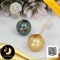 ต่างหู Stud ไข่มุก Two Tone ไข่มุก South sea และ ตาฮิติ น้ำเค็มคัดเกรด สีดำ-ทอง ขนาด 10 mm เกรด AA+ ตัวเรือนต่างหู Stud ติดหู และทับหลังทองแท้ 18k หุ้มซิลิโคน / 4.7.64