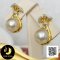 ต่างหูไข่มุกถุงทอง ไข่มุก South Sea น้ำเค็มคัดเกรด สีทอง ทรงกลม ขนาด 10 mm เกรด AA+ ตัวเรือนเงินแท้ 92.5 ชุบทอง ประดับเพชร CZ / 19.9.64