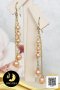 ต่างหู Fish Hook สร้อยโซ่สองสาย ไข่มุกคั่นบอลเม็ดมะยม Gold Filled 14k ไข่มุกน้ำจืดคัดเกรด สีพีช ทรงเกือบกลม-กลม ขนาด 4-6 mm เกรด AAA ตัวเรือนต่างหูแบบ Fish Hooks เม็ดบอลลายมะยม และอะไหล่ Gold Filled 14k / 11.7.64