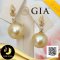 [GIA] ต่างหูกิ่งมะกอกประดับเพทาย ห้อยไข่มุก South Sea น้ำเค็มคัดเกรด สีทอง ทรงกลม ขนาด 13 mm เกรด AA+ ไข่มุกผ่านการตรวจรับรองคุณภาพจาก สถาบัน GIA ตัวเรือนต่างหูกิ่งมะกอก ทองแท้ 18K (น้ำหนักทอง 1.04g) ประดับเพทาย CZ / 14.7.64