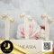 ต่างหู Cluster ไข่มุกประดับเพชรพวงองุ่น ไข่มุกน้ำจืดคัดเกรด สีขาว ทรงซาลาเปา ขนาด 9 mm เกรด AA ตัวเรือนเงินแท้ 92.5 ชุบทอง ประดับเพชร CZ /  1.8.64
