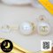 ต่างหูไข่มุกเม็ดเดี่ยว Stud ติดหู  หน้ามุกประดับแชแนล ทองแท้ 18k ไข่มุก Edison น้ำจืดคัดเกรด สีขาว ทรงกลม ขนาด 8 mm เกรด AAA ตัวเรือนต่างหู Stud และ Plate แชแนล ทองแท้ 18k (น้ำหนักทอง 0.16g) / 25.7.64