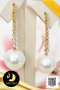 ต่างหูสายรุ้งประดับเพทาย CZ ห้อยไข่มุก South Sea น้ำเค็มคัดเกรด สีขาว ทรงเกือบกลม ขนาดจัมโบ้ 15 mm เกรด AA ทองแท้ 18k ตัวเรือนต่างหูสายรุ้ง และก้านต่างหูขนาด 0.8-0.9 mm ทองแท้ 18k (น้ำหนักทอง 2.3 g) ประดับเพทาย CZ / 11.8.64