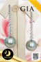 [GIA] ต่างหูสายรุ้งทองแท้ 18k ประดับเพทาย CZ ห้อยไข่มุก ตาฮิติน้ำเค็มคัดเกรด สีเทา - Silver Gray ทรงกลม ขนาดจัมโบ้ 12 mm เกรด AA+  (ไข่มุกผ่านการตรวจรับรองคุณภาพจาก สถาบัน GIA, Tahitian 1,199 Lot) ตัวเรือนต่างหูสายรุ้ง และก้านต่างหูขนาด 0.8-0.9 mm ทองแท้