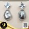 ต่างหู Stud พลอย Sky Blue Topaz ทรงข้าวหลามตัด ห้อยมุกตาฮิติ น้ำเค็มคัดเกรด สีดำ ทรงเคชิ ขนาด 8-9 mm เกรด AAA ตัวเรือนต่างหูแบบ Stud เงินแท้ 92.5 ชุบทองคำขาว ประดับพลอยแท้ Sky Blue Topaz 0.8 ct. / 18.8.64
