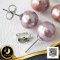 ต่างหู Stud ติดหูไข่มุกเม็ดเดี่ยว ไข่มุก Ripple Pearl น้ำจืดคัดเกรด สีม่วง ทรงบารอก ขนาด 10 mm เกรด AA+ ตัวเรือนต่างหูแบบ Stud เงินแท้ 92.5 ชุบทองคำขาว / 10.10.64