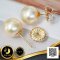 ต่างหู Stud ติดหูไข่มุกเม็ดเดี่ยว ไข่มุก South Sea สายพันธุ์น้ำเค็มคัดเกรด สีทอง Light Gold ทรงกลม ขนาด 10-10.5 mm เกรด AA+ Luster ดีเยี่ยม ตัวเรือนก้านต่างหูแบบ Stud ทับหลัง Lollipop วัสดุ Gold Filled 14K / 2.3.65
